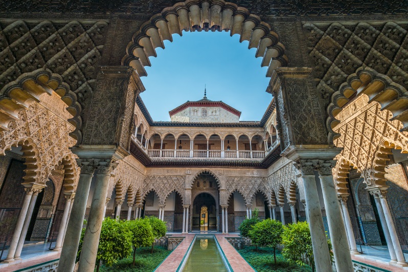 Arabic influence in architecture in El Alcazar, Seville